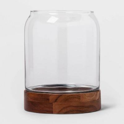 10.1" x 8" Decorative Glass and Wood Terrarium Brown/Clear - Threshold™