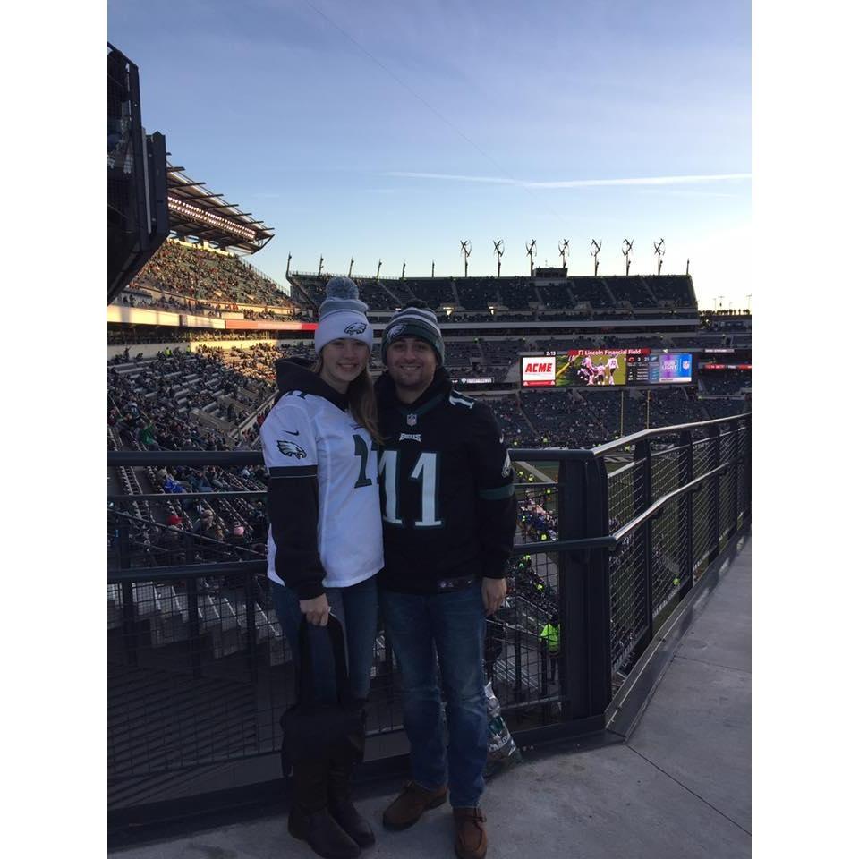 Valerie's first Eagles game.