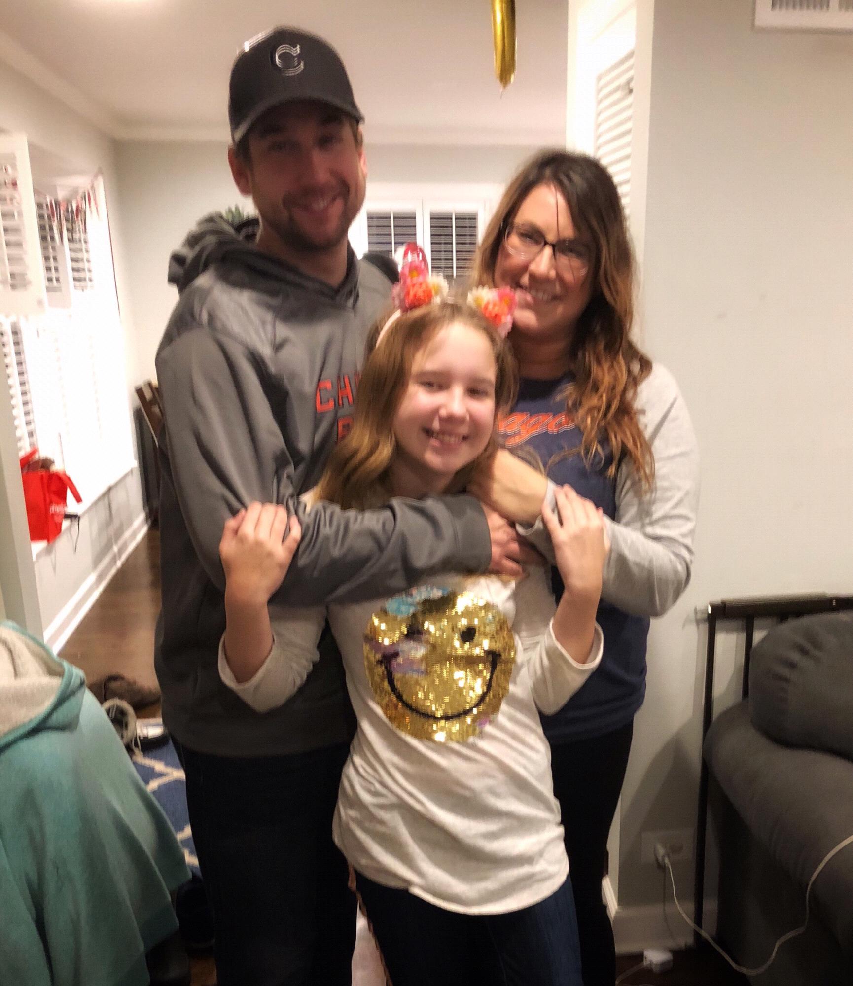 Kory, Julia, and I at my brother’s house for a party.