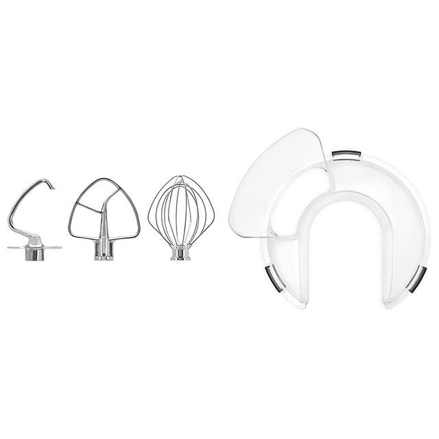KitchenAid Stainless Steel 3 Piece Kit for 4.5 and 5 Quart KitchenAid® Tilt-Head Stand Mixers & KSMTHPS Secure Pouring Shield, Fits 4.5-5 Quart Tilt-Head Stand Mixers, Clear