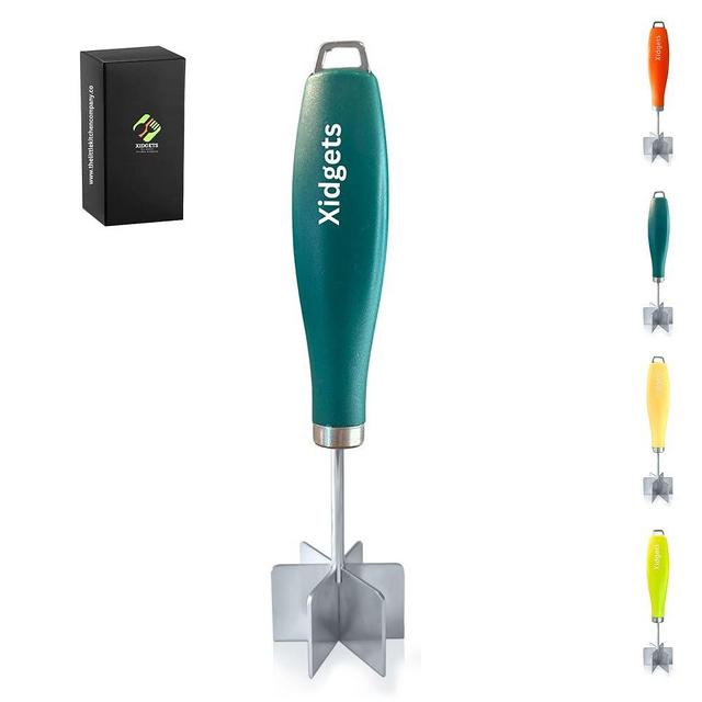 Heavy Duty, Stainless Steel modern meat chopper, pastry and crumble topping blender, fruit mascerator | Retro Modern | must have kitchen utensil, lightweight and versatile. (Hunter Green)