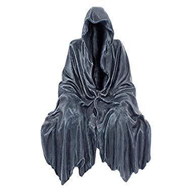 Design Toscano Reaping Solace The Creeper Gothic Decor Shelf Sitting Statue, 8 Inch, Greystone