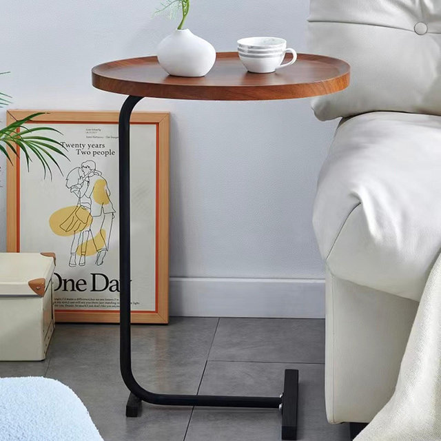 FONTOI Multifunctional Side Table, Sofa End Table for Laptop & Snacks, Modern Accent Nightstand for Living Room,Black, 17.72"*11.8"*23.62"