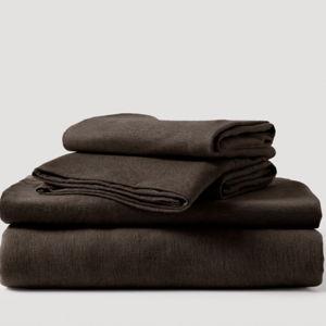 PACT Home Charcoal Heather Organic Favorite Tee Jersey Sheet Set TW