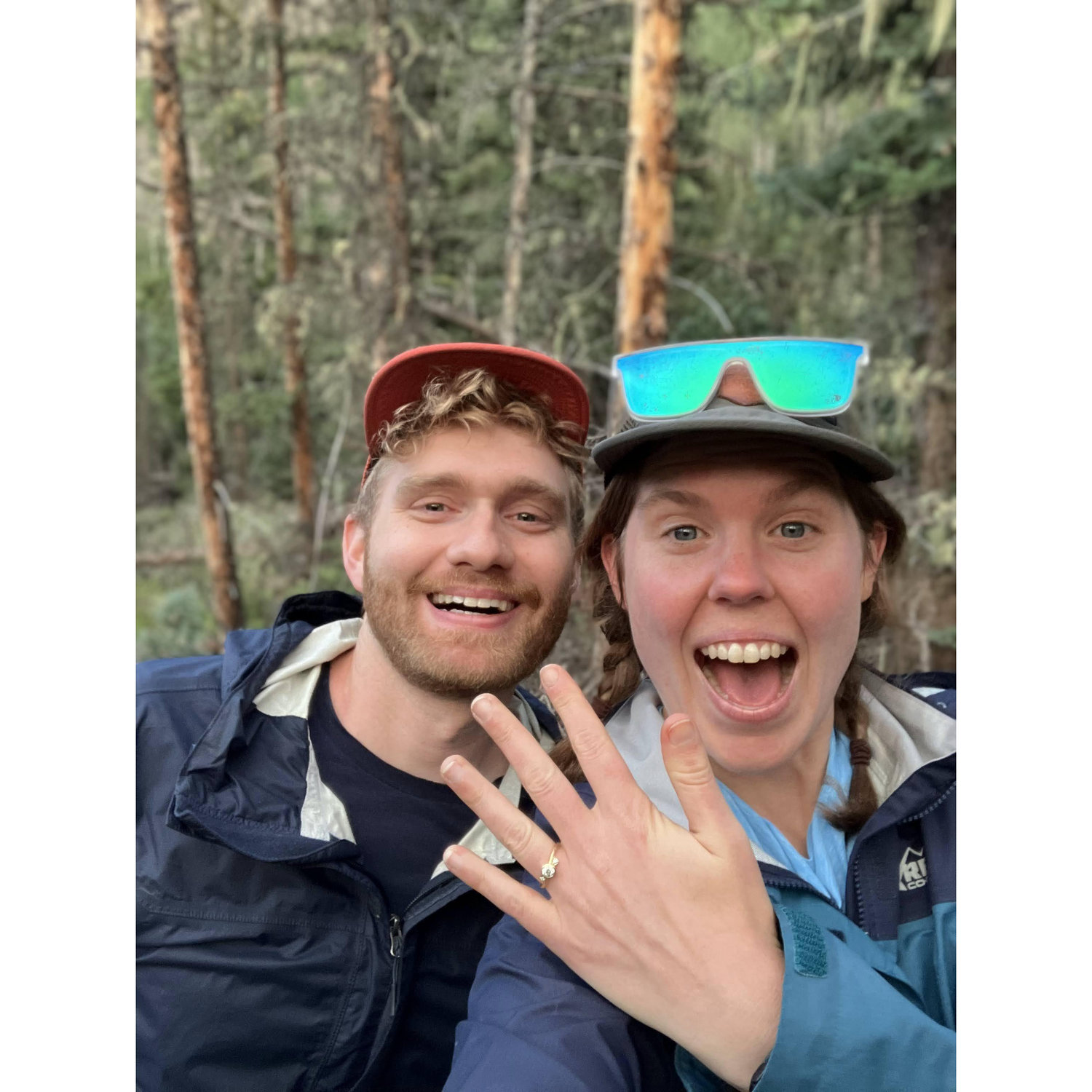 The first picture after the proposal! We had just finished dinner on the first night of a magical backpacking trip south of Creede, CO. Circa 2022.