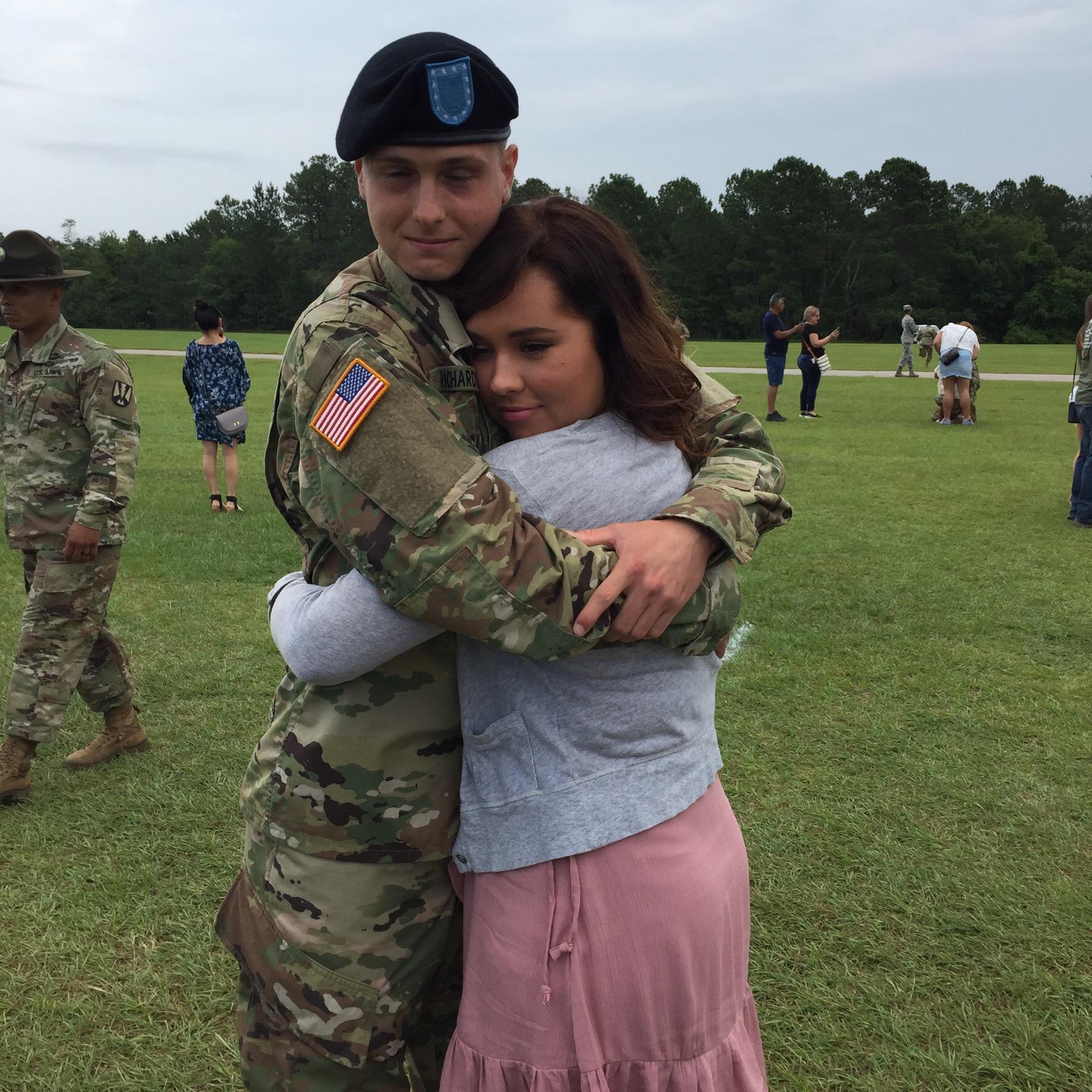When I got to see him for the first time in two months after his basic training graduation! Such a good day!