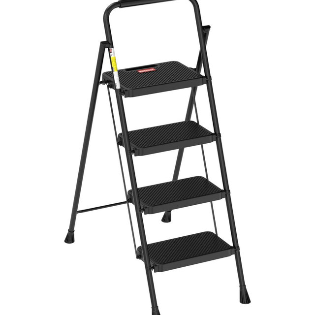 HBTower Step Ladder, Step Stool Foldable for Adults with Wide Anti-Slip Pedal, Lightweight 4 Step Ladders for Home