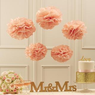 Pastel Perfection 5-Piece Tissue Pom Poms, Set of 2