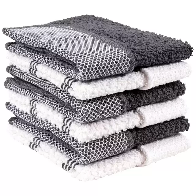 Simply Essential™ Scrubber Dish Cloths in Grey (Set of 6)