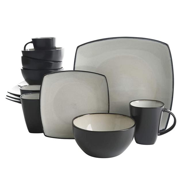 Gibson Elite Soho Lounge Dinnerware Set, Square, Sand
