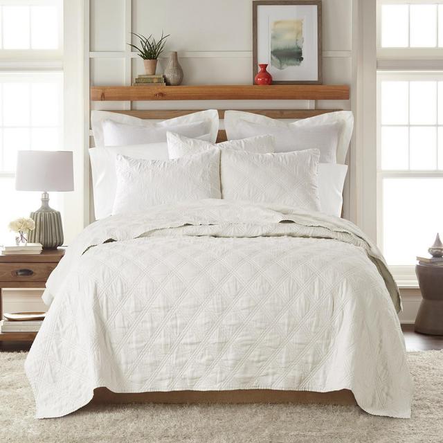 Linen Front/Cotton Back Full/Queen Quilt - Cream - Levtex Home