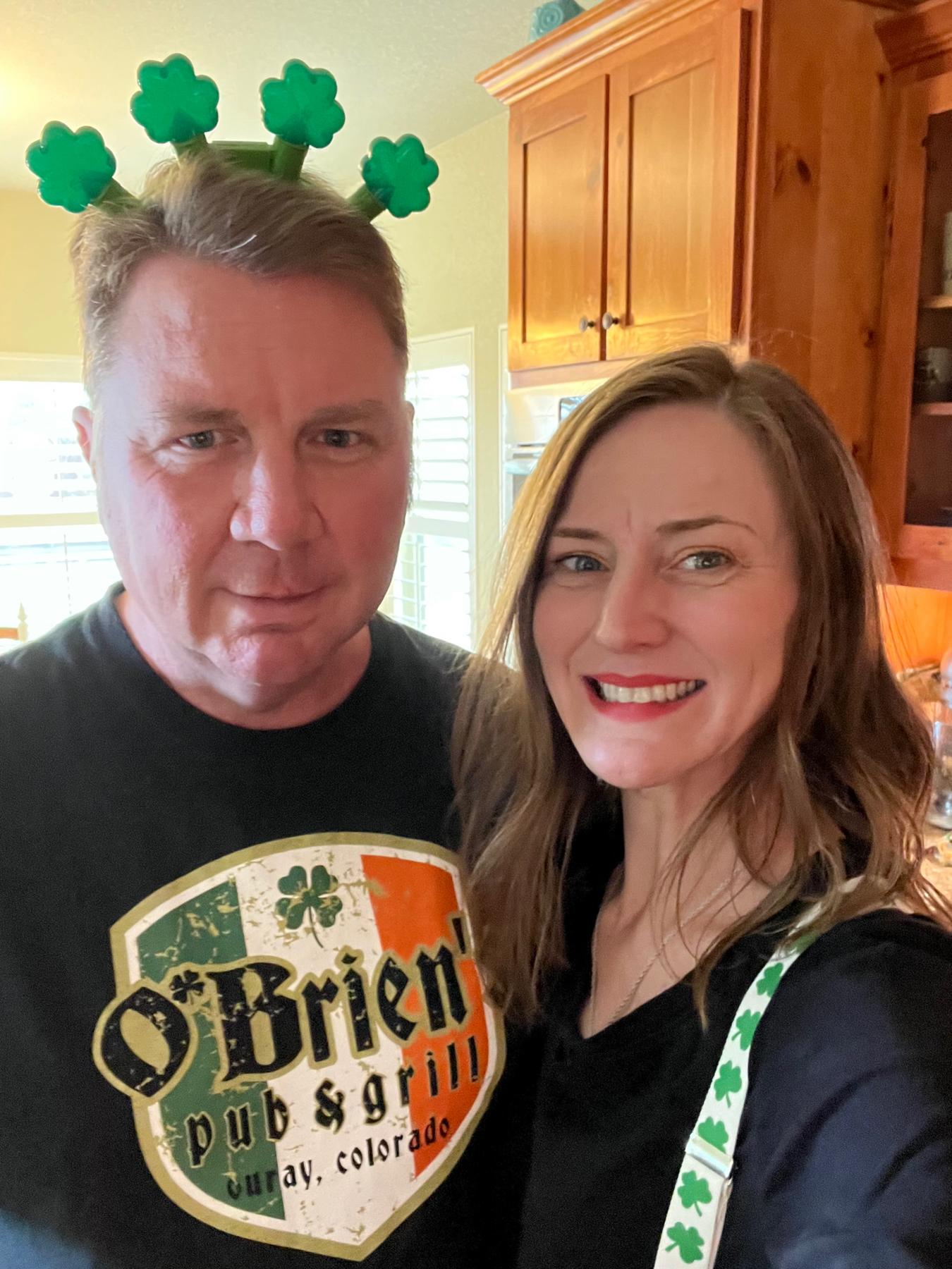 Best St Patty’s Day ever! Jeff just got home the week prior after being in hospitals since Jan 21st.
