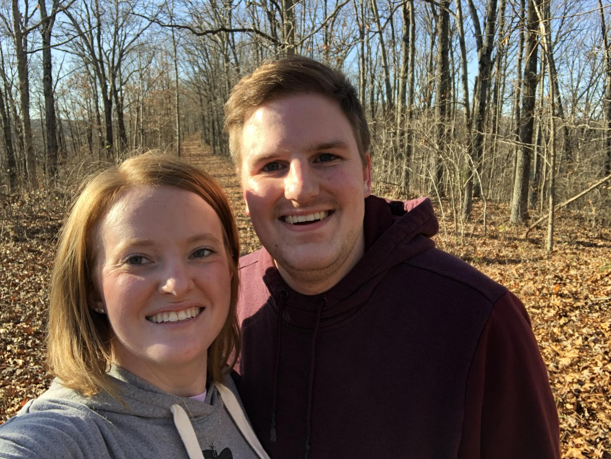 Going on a Hike in the early days of their relationship.