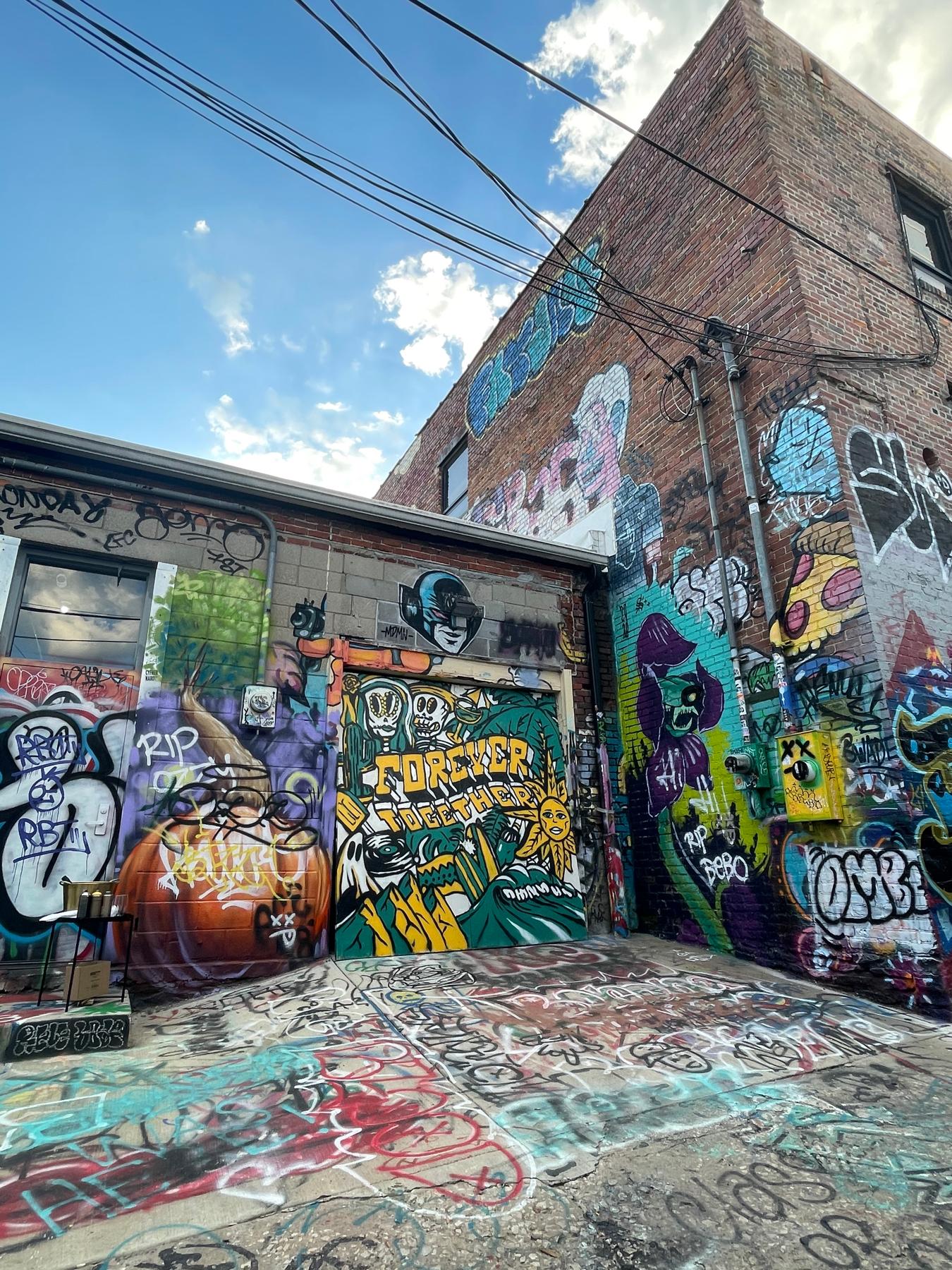 The mural Eric painted to propose to Alicia!