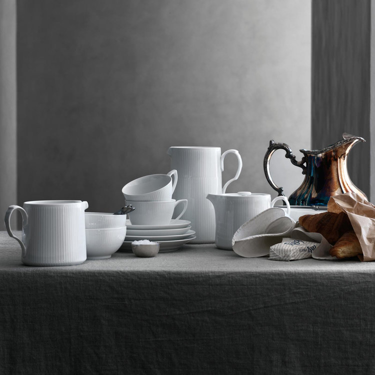 Royal Copenhagen, White Fluted Cereal Bowl, Set of 2 | Zola