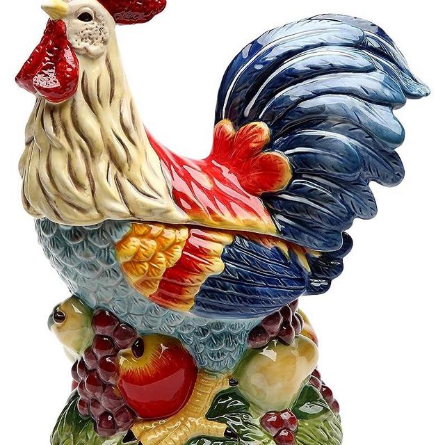 StealStreet SS-CG-31979 12" Tall Painted Standing Rooster on Fruit Kitchen Cookie Jar
