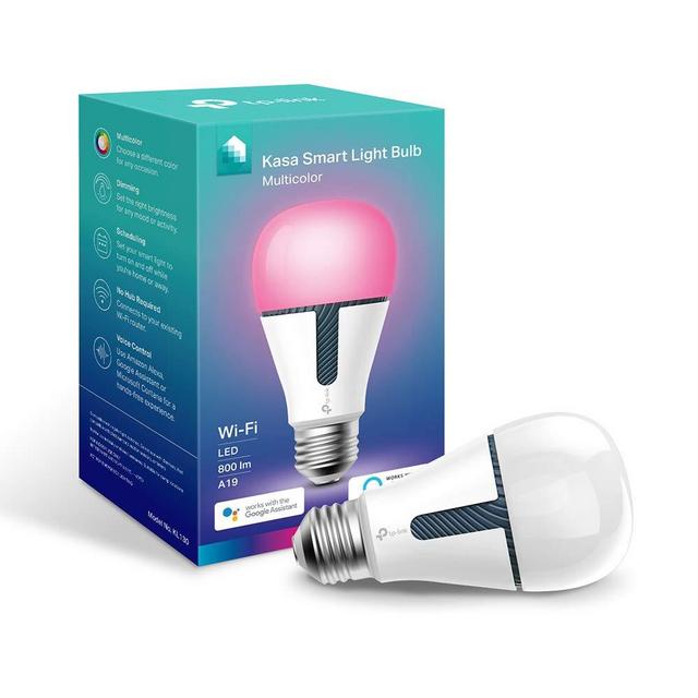 Kasa Smart Light Bulb, LED Multicolor Smart WiFi Alexa Bulbs works with Alexa and Google Home, A19,2.4Ghz, No Hub Required, 800LM RGB Color Changing (2500K-9000K), 10.5W(KL130)