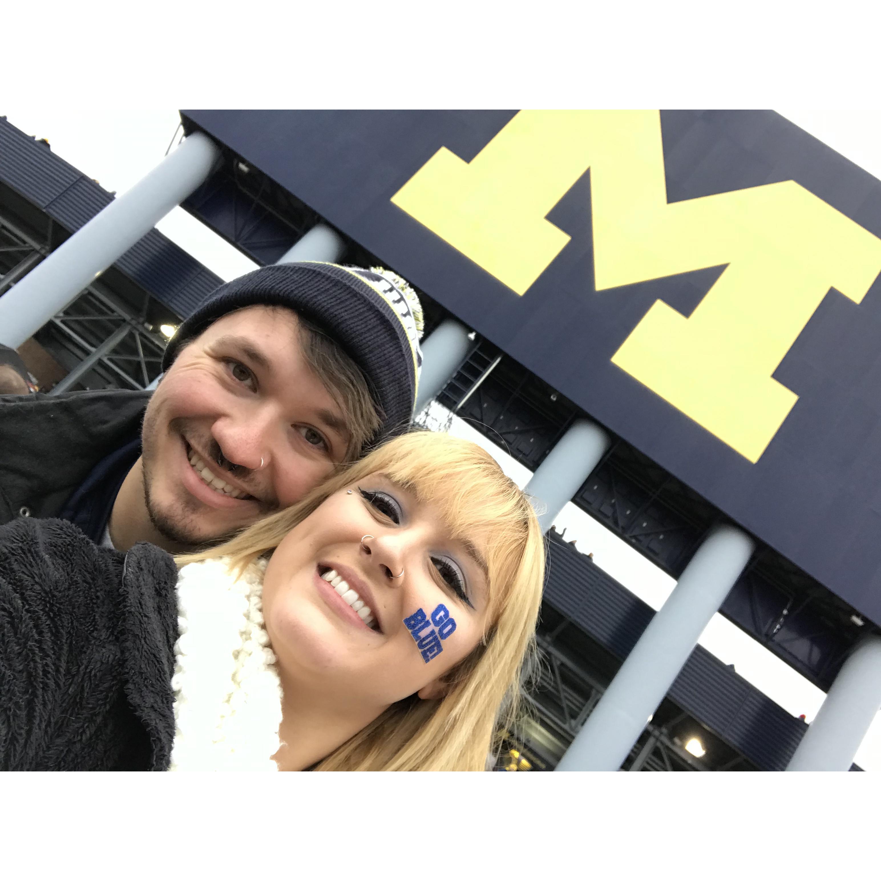 Our first Michigan Game! Go Blue!!