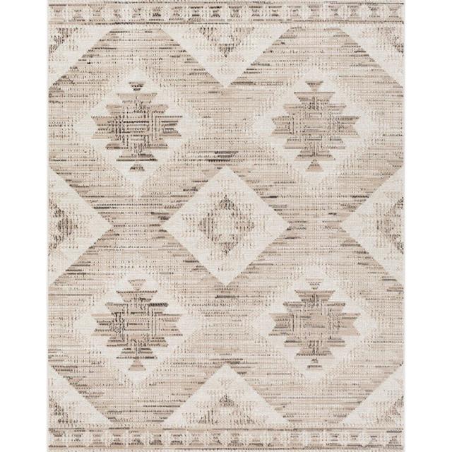 Hiller Distressed Southwestern Tan/Black Area Rug