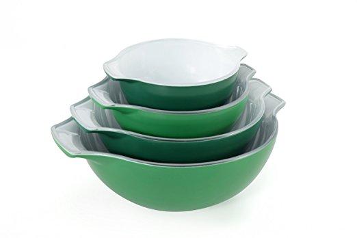 Creo 4-Piece SmartGlass Nesting Bowls, Bali Green