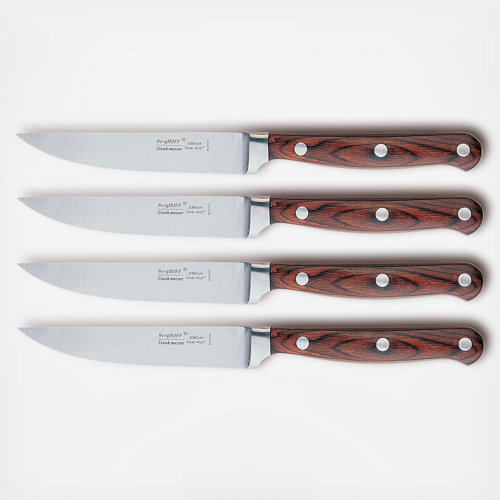 BergHOFF Ron 4Pc Knife Set with Natural Wood Handle, 4 knives