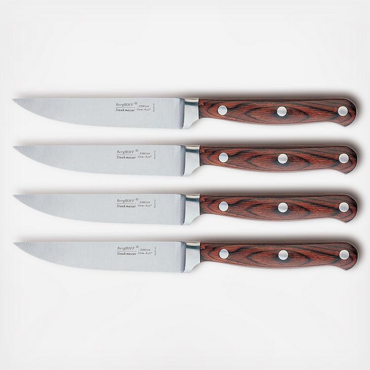 Berghoff Pakka Stainless Steel 7pc Steak Knife Set With Wood Case