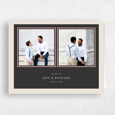 Charcoal, Grey Wedding Thank You - Findley Portrait