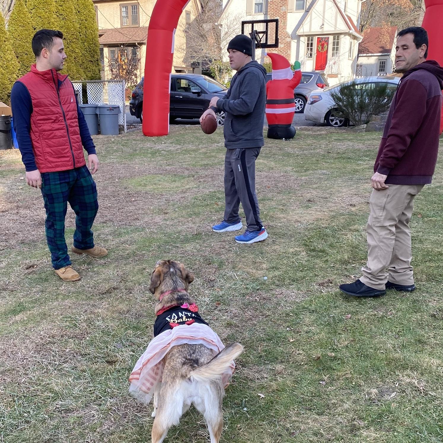 Playing football with my family on Christmas Day!