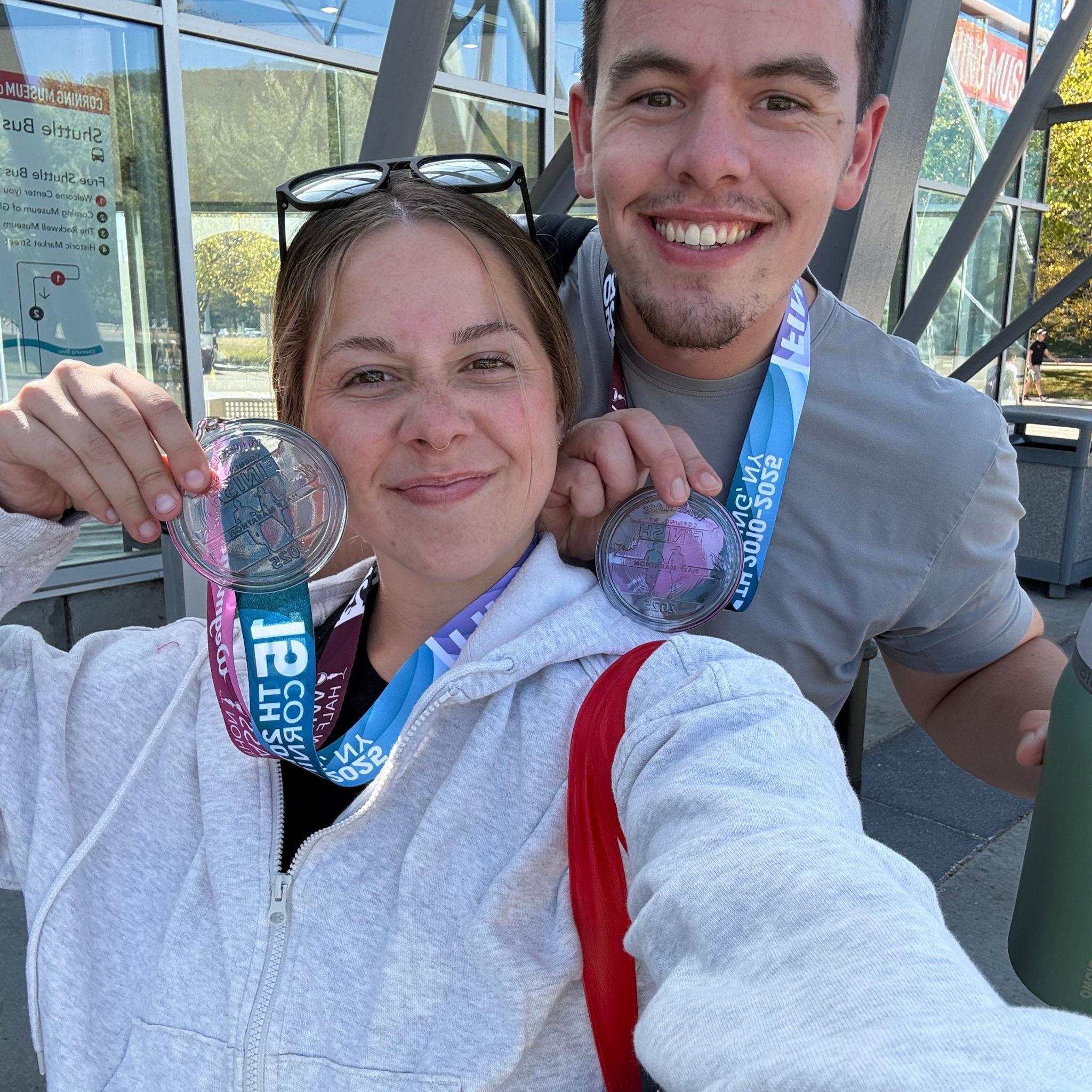 Right after we ran the Corning half marathon together