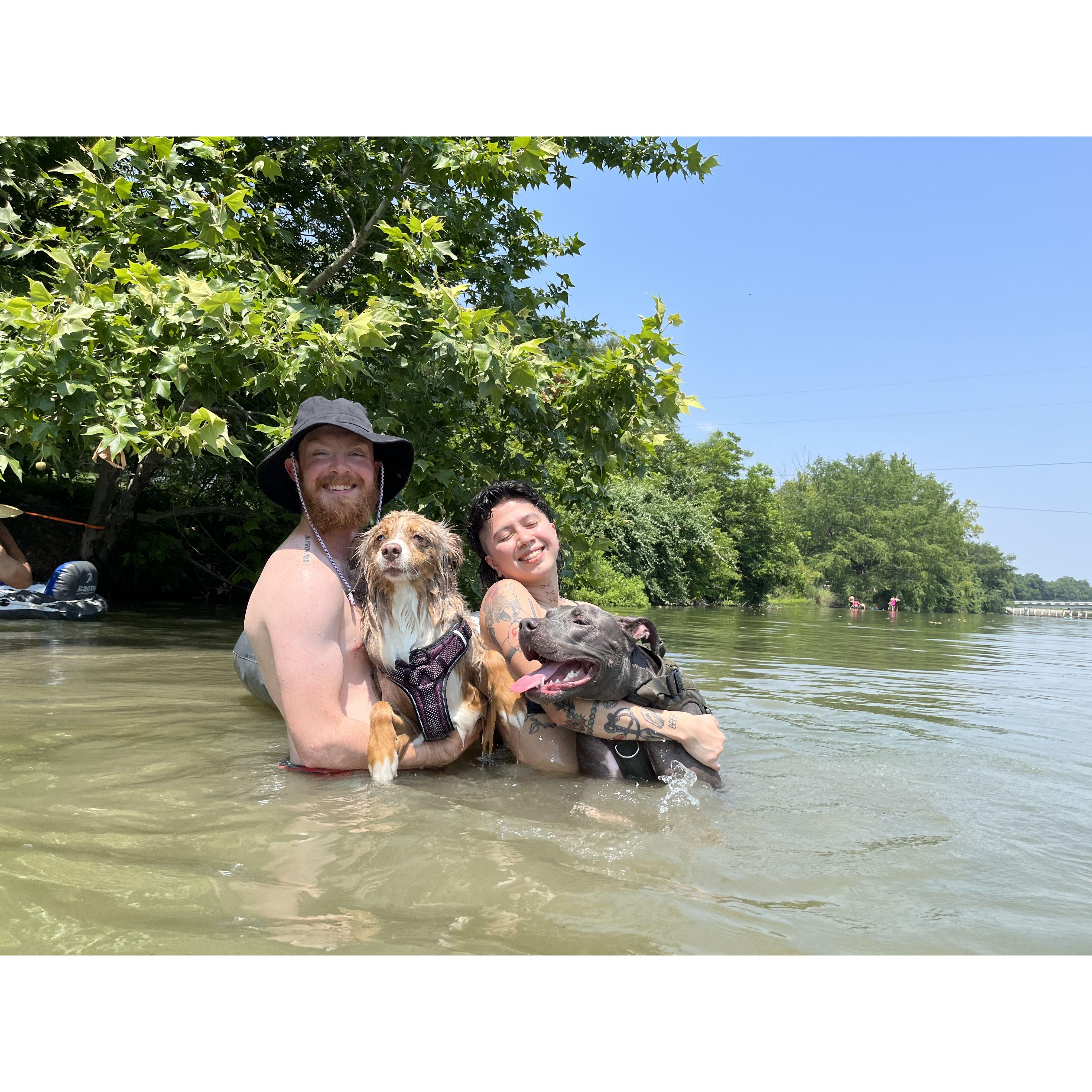 We love taking our fur babies to the river