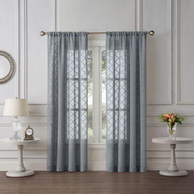 Tiburon Sheer 84-Inch Rod Pocket Window Curtain Panel in IVORY COLOR