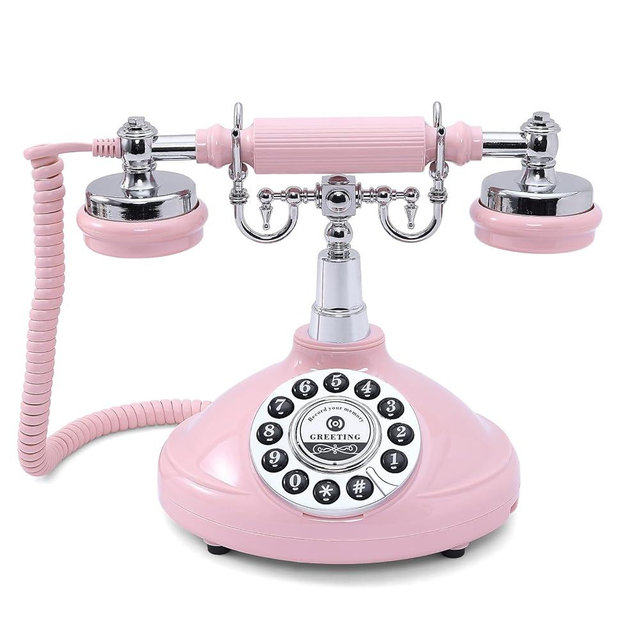 Audio Guest Book Wedding Phone Audio GuestBook Phone Record Customized Audio Messages Guest Book Classic Retro Style for Parties Birthdays Rentals Confessions Special Occasions (Pink)