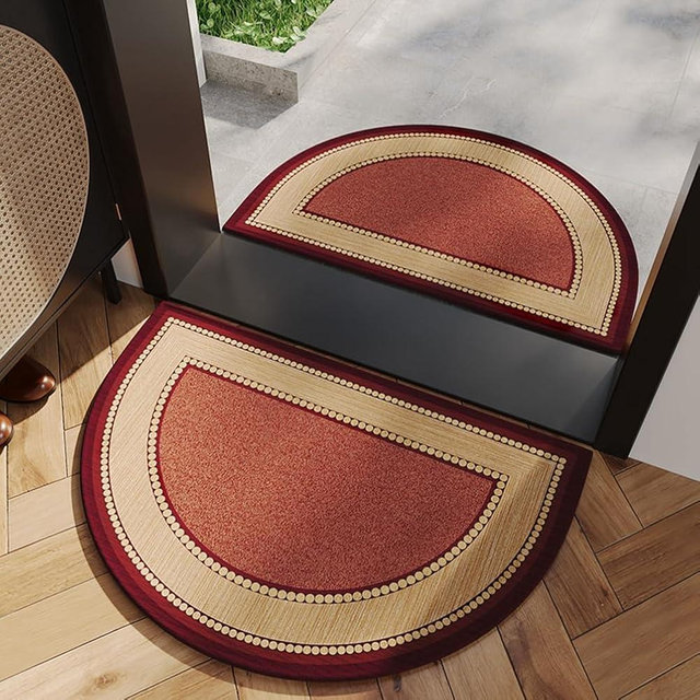 LIKETN Half Round Inside Front Door Mats Non-Slip Washable Indoor Outdoor Entryway Doormats Cute Semi Circle Heavy Duty Welcome Mat for Entrance,Low-Profile High Traffic Areas Entry Rug 20" x 32"