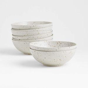 Craft Speckled Stoneware Cereal Bowls, Set of 8 | Crate & Barrel