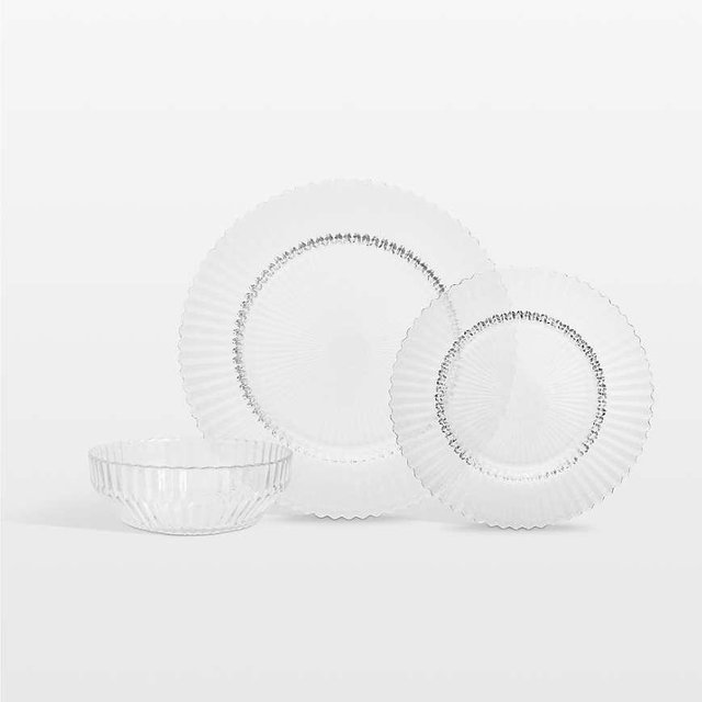 Archie Clear Glass 12-Piece Place Setting