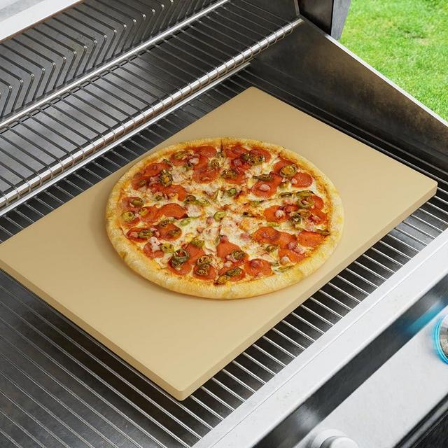 Large Pizza Stone for Oven 20" x 13.5" - Caprihom 0.67" Thickness Pizza Stone for Grill Heavy Duty Cordierite Stone, Ideal for Baking Different Sizes of Pizzas Rectangular Pizza Stone with Scaper