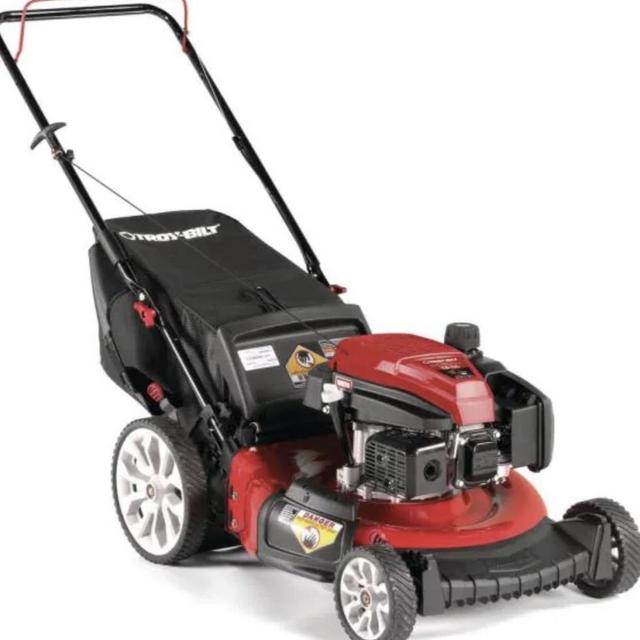 Troy-Bilt 21 in. 159cc Check Don't Change Series Troy-Bilt Engine 3-in-1 Gas Walk Behind Push Lawn Mower with High Rear Wheels-TB130 - The Home Depot