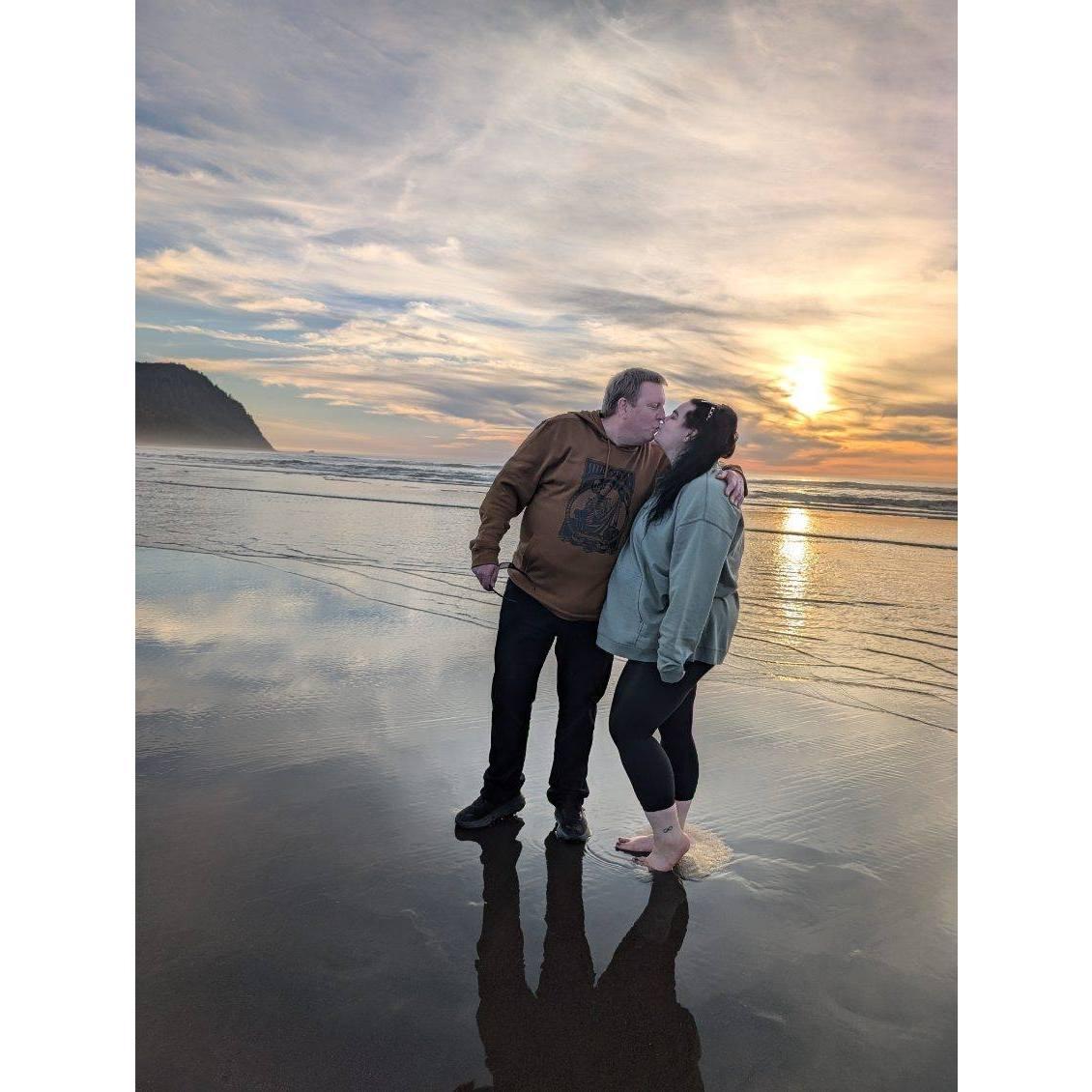Beach time kisses