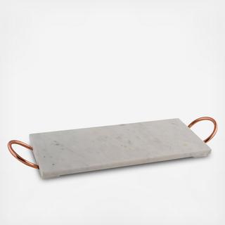 Marble Tray with Copper Handles