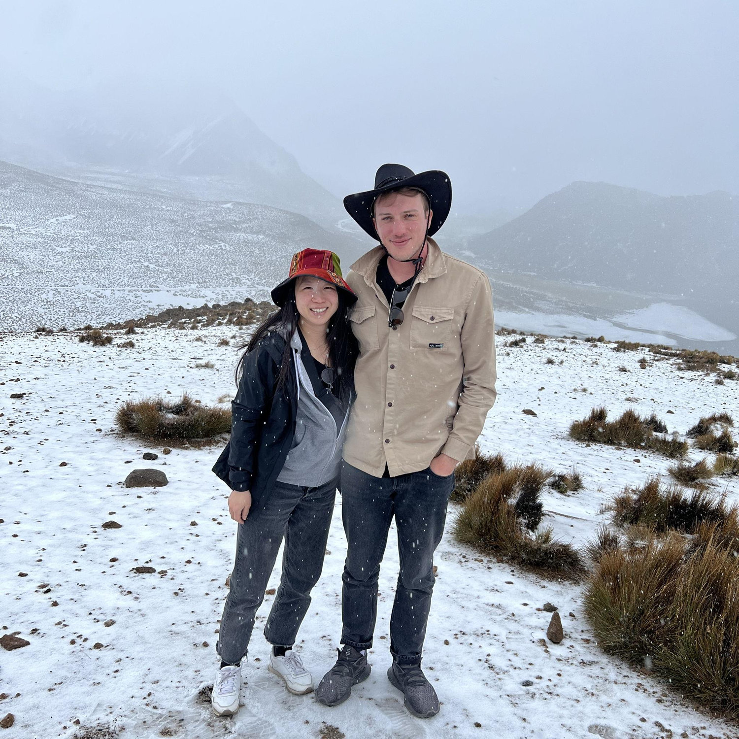 Mountains with sudden hail, somewhere in Bolivia
