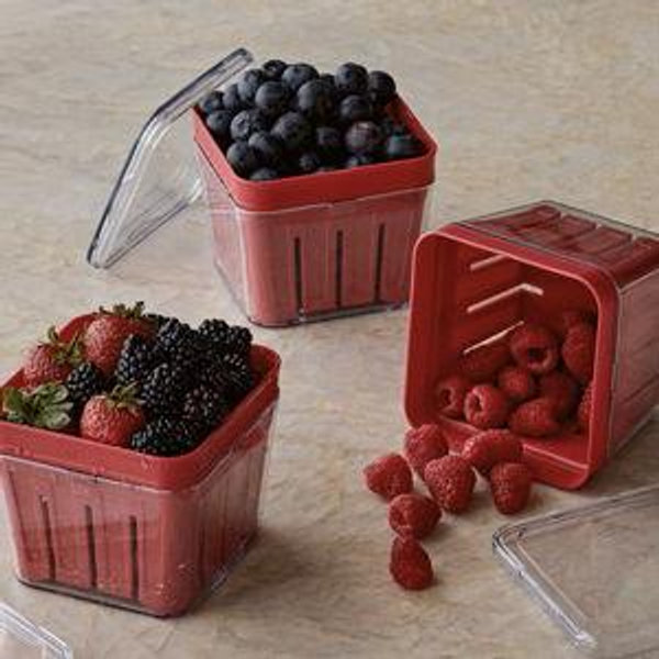 Chef'n Reusable Berry Basket, Set of 2, Holds 1 Pint, BPA-Free Plastic
