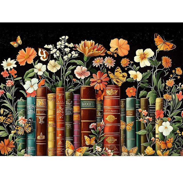 500 Piece Puzzle for Adults | Vintage Wildflowers Books Puzzle | Recycled Cardboard Plant Flowers Jigsaw Puzzle 500 Pieces | Challenging Game Home Decor Birthday Party Gift Toy for Adults Seniors