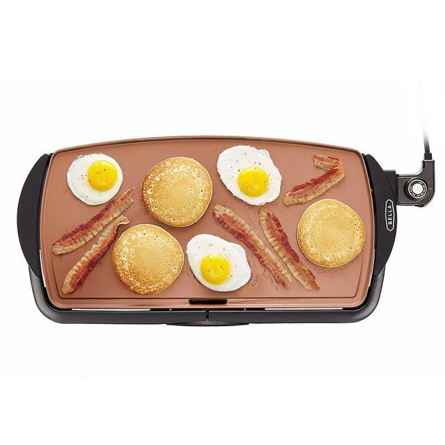 BELLA 14606 Copper Titanium Coated Non-Stick electric-griddles, 10.5 x 20 INCH,