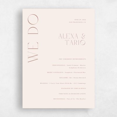 Café au Lait, Brown Wedding Program - Gothenburg