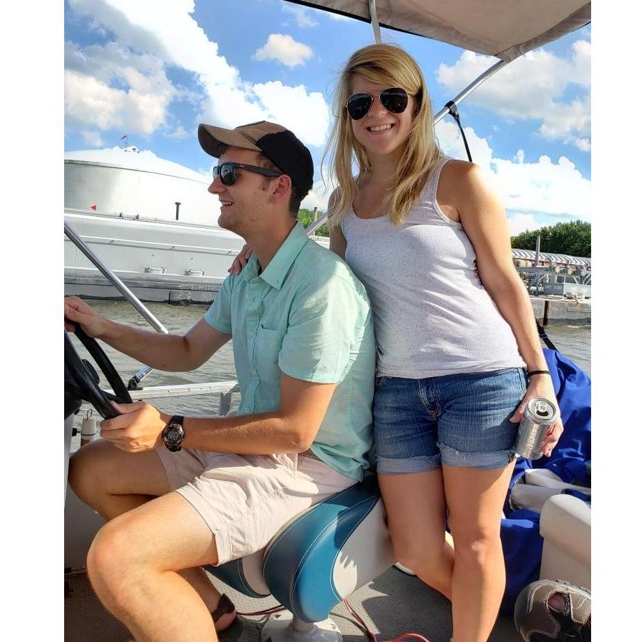 Seth teaching me about that Chicago pontoon boat life