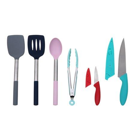 Mainstays 6 Piece Kitchen Utensils and Knives Starter Set