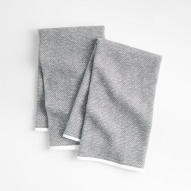 Textured Terry Alloy Grey Dish Towels, Set of 2