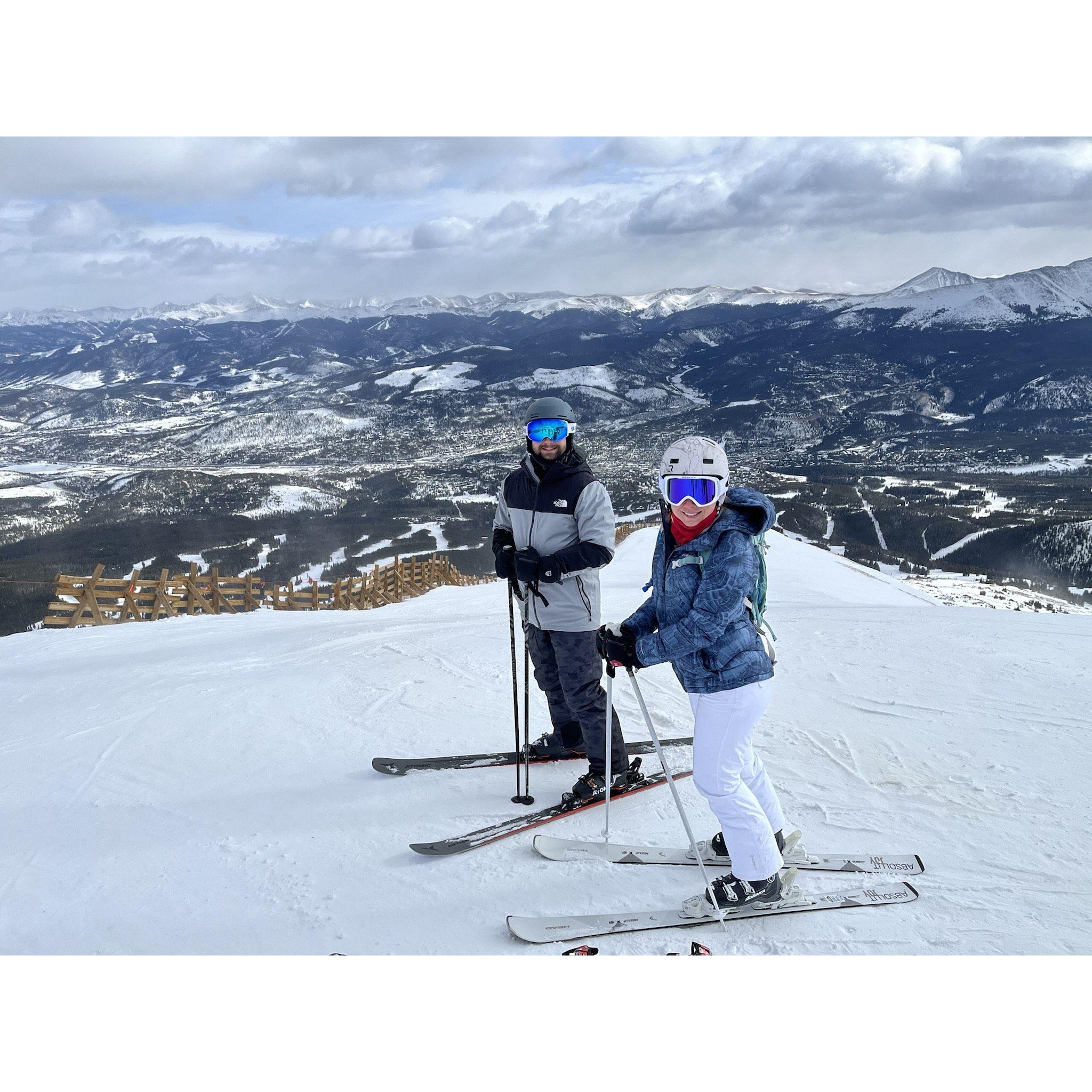 We love ski trips! This was at the top of Breckenridge in Colorado.