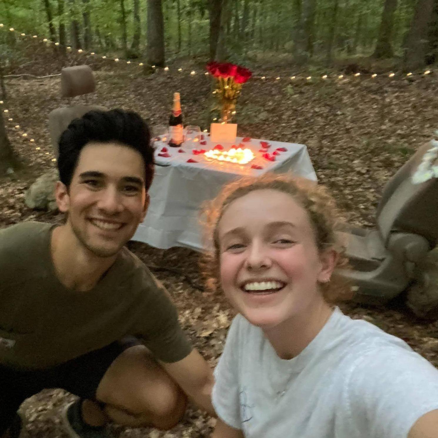 Theo and Claire at our engagment site.