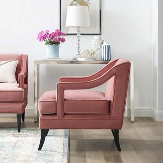 Concur Button Tufted Upholstered Velvet Armchair